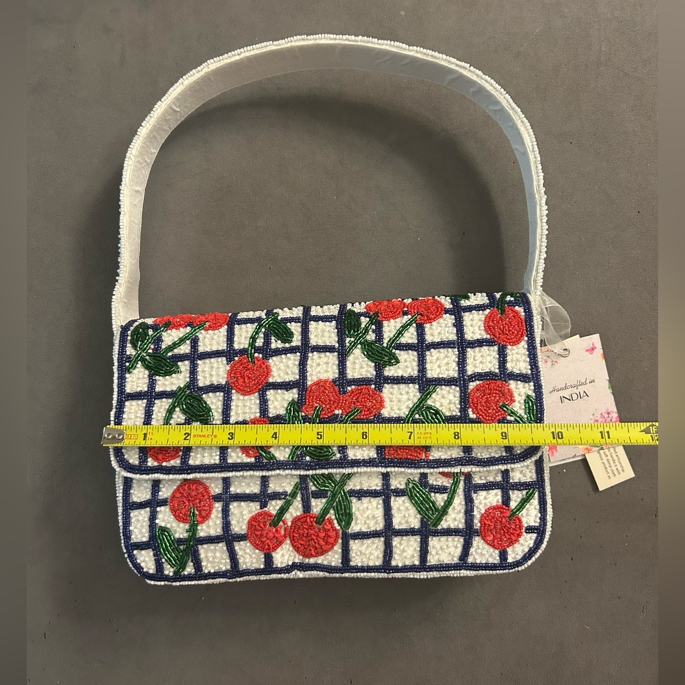 NWT! VIRAL Beaded Cherry Shoulder Bag - Picture 3 of 10